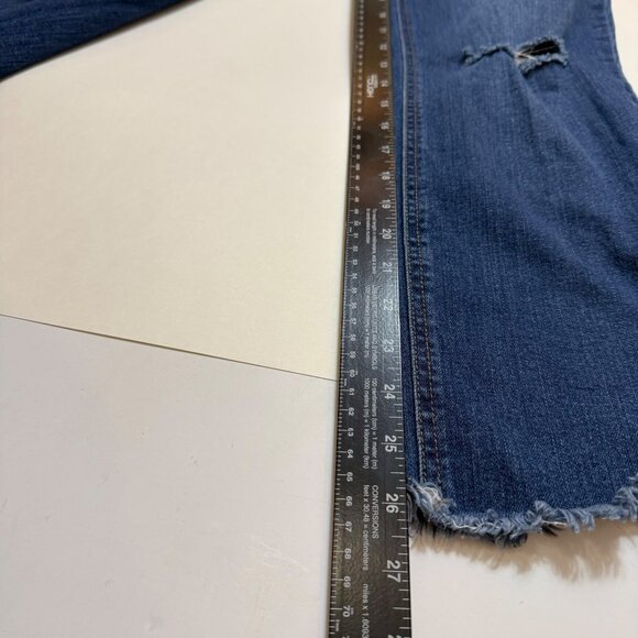 Harper Heritage Womens Jeans Size 30 Short Blue Denim Distress Frayed Ankle Hem - Picture 10 of 11